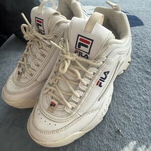 Fila Cream Sneakers with Logo Accents
